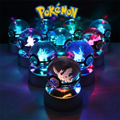 Pokemon 3D Crystal Ball Multi Color LED Light Base - Dabfavshop