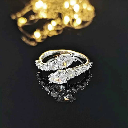 Gold Silver Adjustable Ring