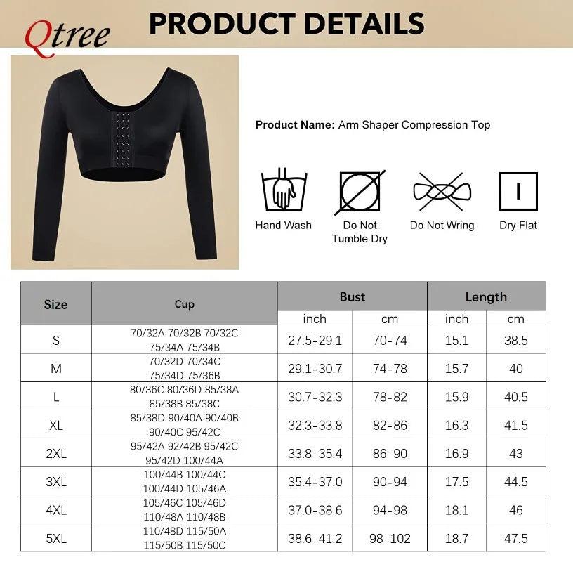 Women Arm Shapers Daily Body Shaper Long Sleeves - Dabfavshop