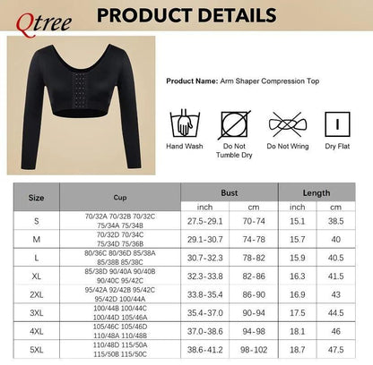 Women Arm Shapers Daily Body Shaper Long Sleeves - Dabfavshop