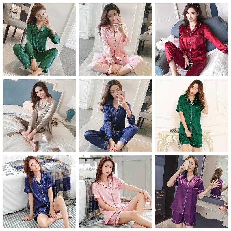 3X - 5X Womens Silk Pajamas - Dabfavshop