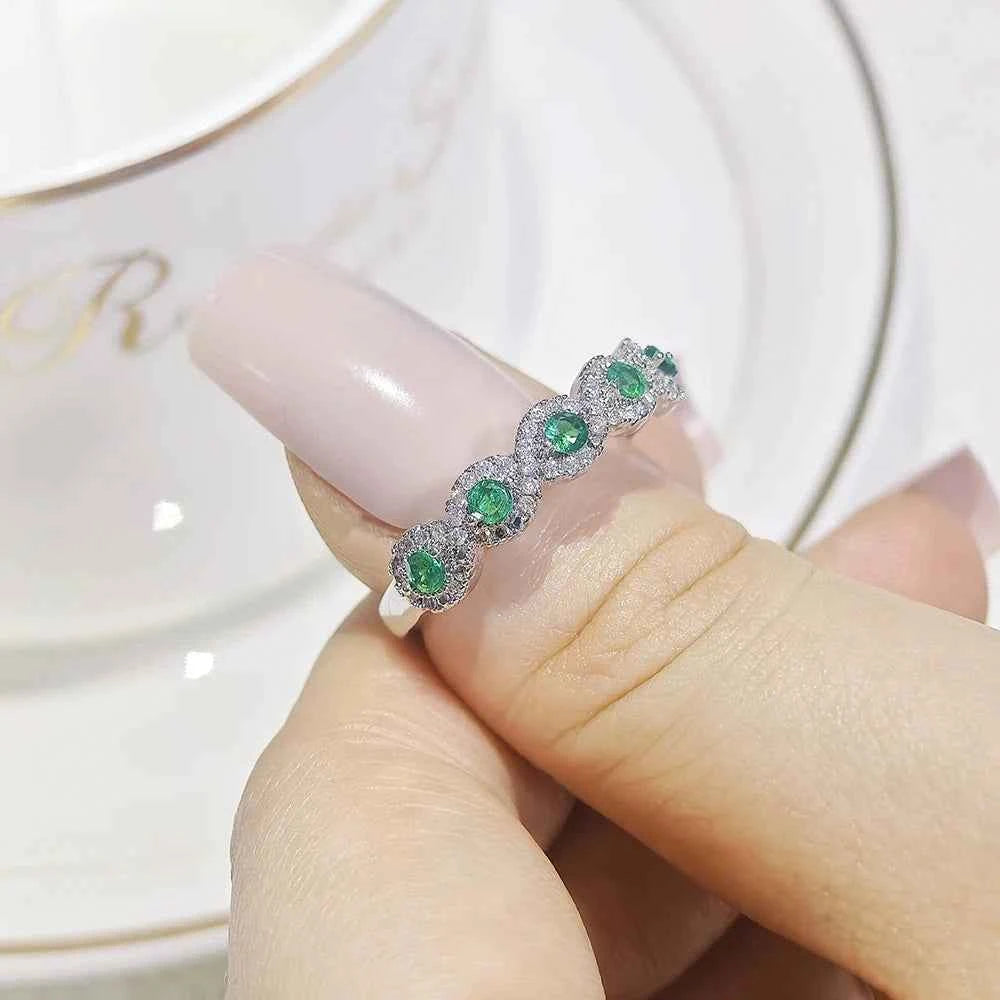 Green zircon eternity Rings
