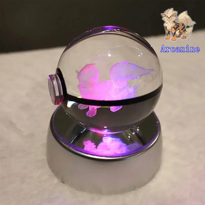 Pokémon 3D Crystal Ball With Multi Color LED Base - Dabfavshop