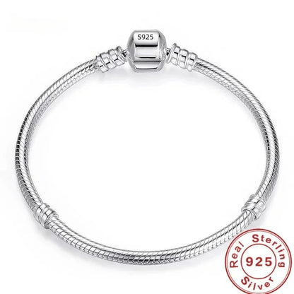 Handmade Original Fine Jewelry 925 Silver Charm Bracelet Soft Smooth Snake Bone Bracelets Women Dabfavshop