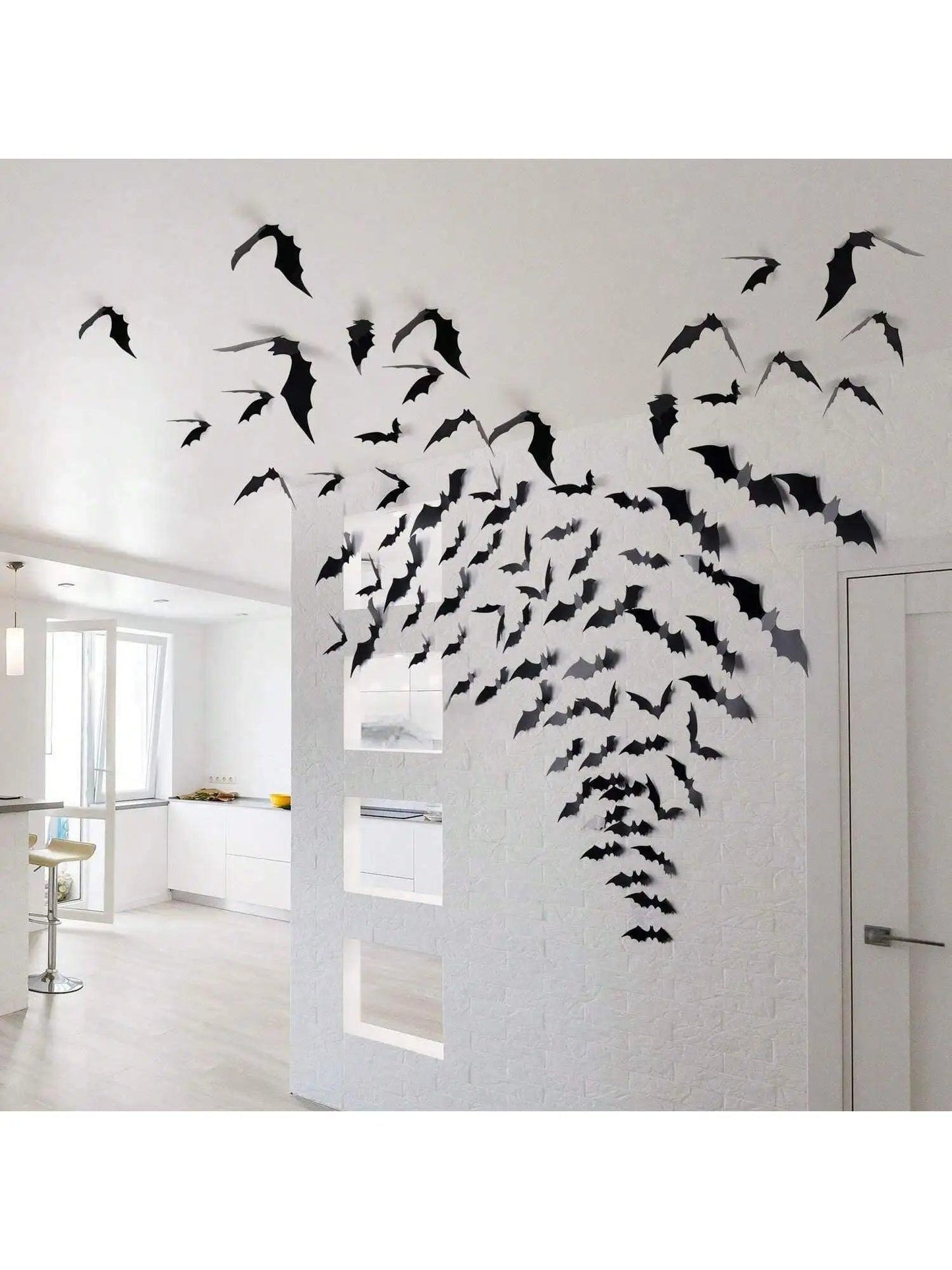 60pcs 3D Waterproof Black Bats Wall Decor Halloween Decor - Dabfavshop