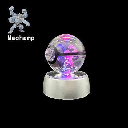 New Pokemon Multi Color Crystal Ball With LED Light Base - Dabfavshop