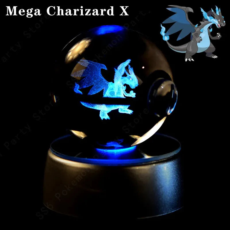 Pokemon 3D Crystal Ball Multi Color LED Light Base - Dabfavshop