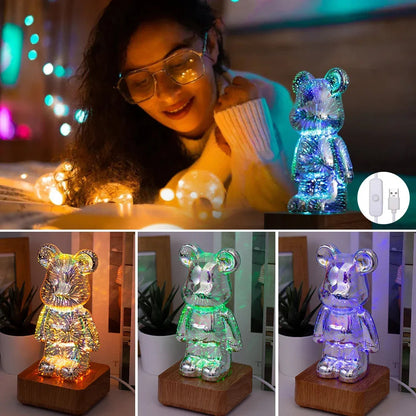 LED 3D Bear Fireworks Night Light Dabfavshop