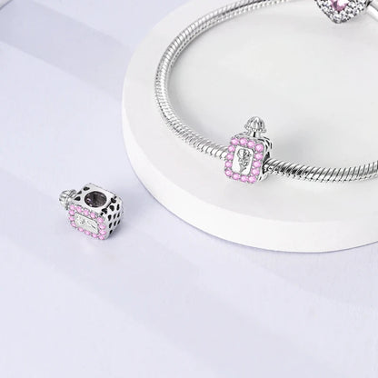 Romantic Pink Crown Perfume Bottle Charms Beads Fit Qikaola Bracelets Fine Jewelry Valentine's Day Gift Dabfavshop