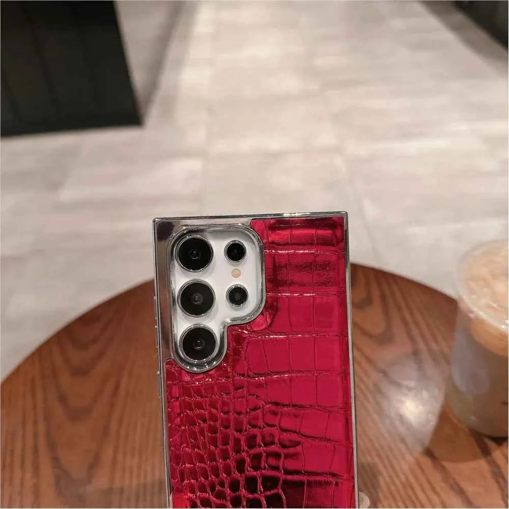 Luxury Gradient Crocodile Pattern Leather Laser Case For Samsung Galaxy S