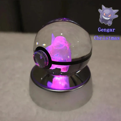 Pokémon 3D Crystal Ball With Multi Color LED Base - Dabfavshop