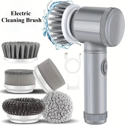 5-in-1 Electric Spin Scrubber Brush For Bathroom Tile Bathtub Sink, Power Scrubber With 5 Replaceable Brush Heads Dabfavshop