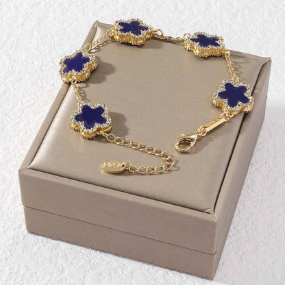 925 Sterling Silver Adjustable Flower Bracelets for Women Shiny Cubic Zircon Sweet Design Bracelet Party Jewelry Gifts