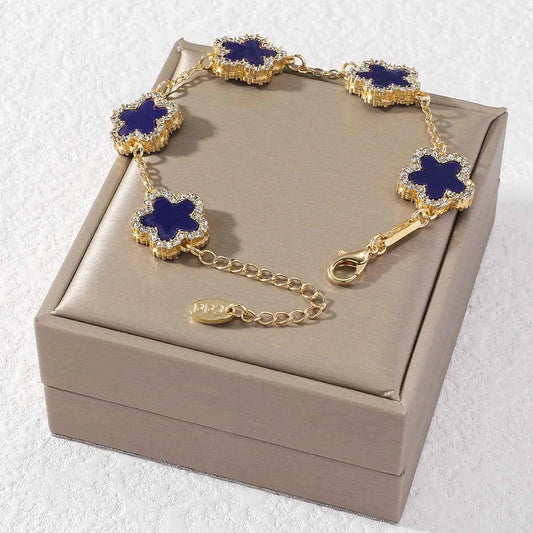 925 Sterling Silver Adjustable Flower Bracelets for Women Shiny Cubic Zircon Sweet Design Bracelet Party Jewelry Gifts