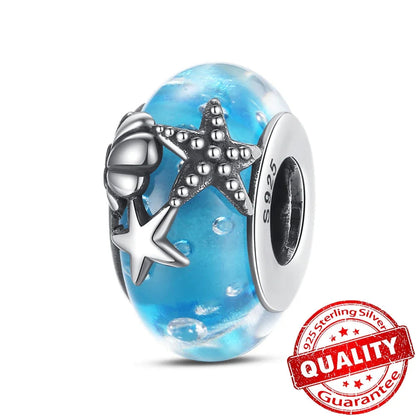 Colorful Flower Murano Glass Charm Fit Original Bracelet Necklace Heart 925 Sterling Silver Murano Glass Fine Jewelry Dabfavshop