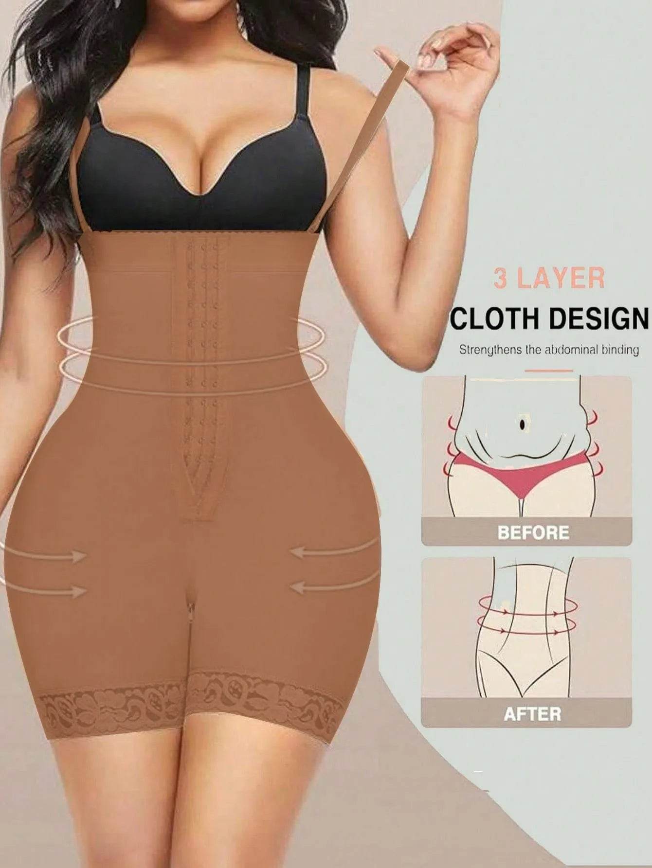 Tummy Control Fajas Post Surgery Compression Body Shaper With Open Crotch - Dabfavshop