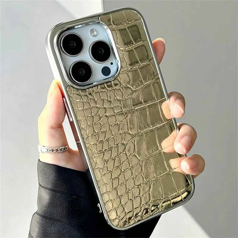 Luxury Colorful Crocodile Leather Texture Phone Case For iPhones