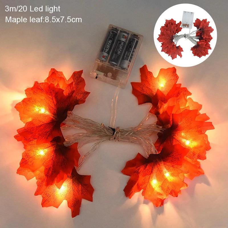 LED Autumn Maple Leaf Fairy Garland - Dabfavshop