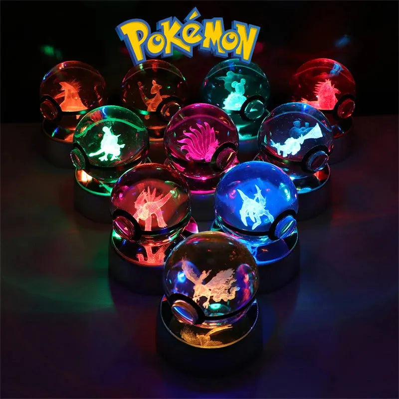 Pokemon 3D Crystal Ball Multi Color LED Light Base - Dabfavshop