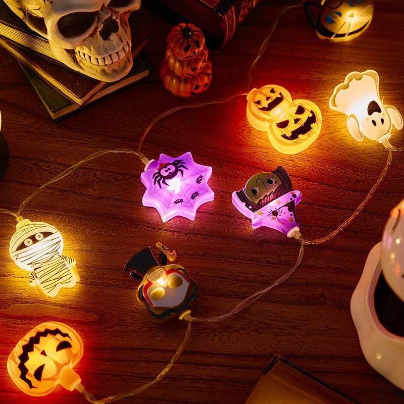 Pumpkin Ghost Spider Web Halloween Party LED String Lights - Dabfavshop