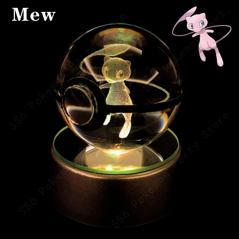 Pokemon 3D Crystal Ball Multi Color LED Light Base - Dabfavshop