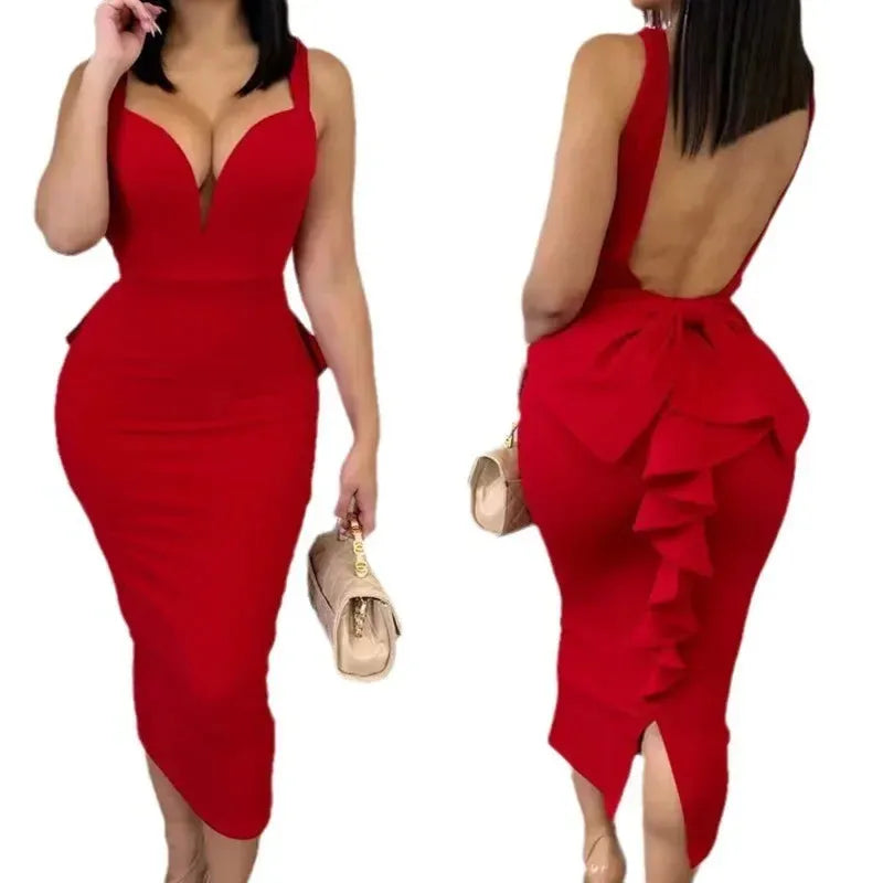 Backless Elegant Evening Party Dress - Dabfavshop