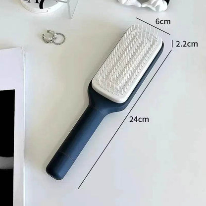 Automatic Self-Cleaning Hairbrush Rotating Retractable Anti-Static, Scalp Comb Massage - Dabfavshop