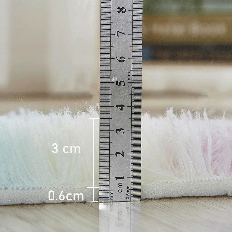 RainbowCloud Plush Rug – Soft, Fluffy & Vibrant! Dabfavshop