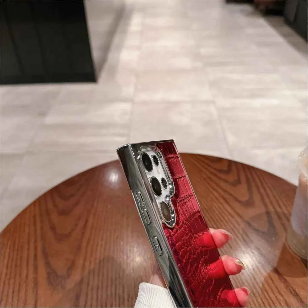 Luxury Gradient Crocodile Pattern Leather Laser Case For Samsung Galaxy S