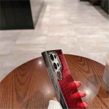 Luxury Gradient Crocodile Pattern Leather Laser Case For Samsung Galaxy S