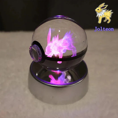 Pokémon 3D Crystal Ball With Multi Color LED Base - Dabfavshop