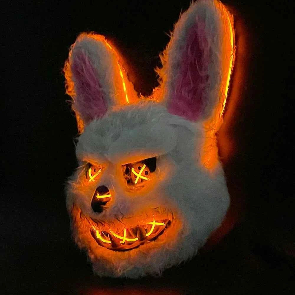 NEW LED  Light Rabbit Bear Mask Halloween Cosplay Face Mask