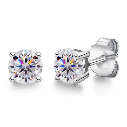 Passed Moissanite Diamond Stud Earrings for Women S925 Silver Platinum Plated Bride Wedding GRA Fine Jewelry Dabfavshop