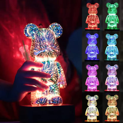 LED 3D Bear Fireworks Night Light Dabfavshop