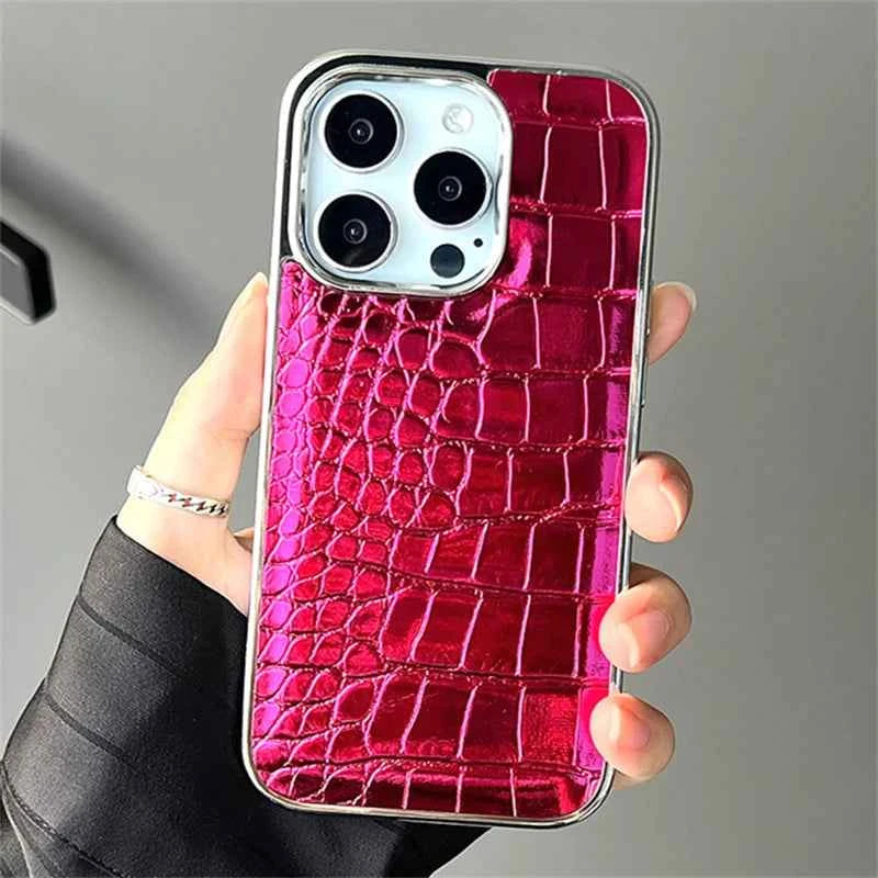 Luxury Colorful Crocodile Leather Texture Phone Case For iPhones