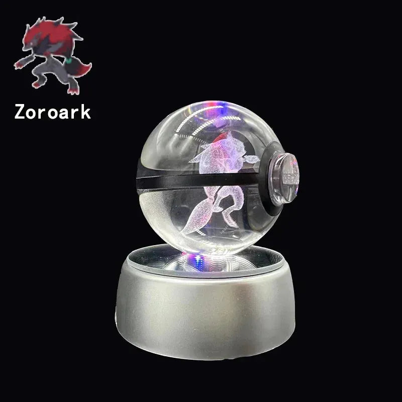 New Pokemon Multi Color Crystal Ball With LED Light Base - Dabfavshop