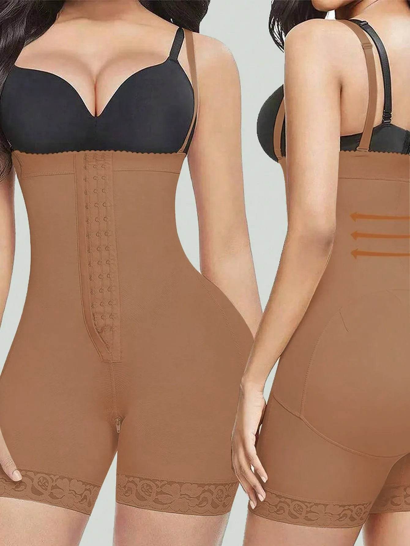 Tummy Control Fajas Post Surgery Compression Body Shaper With Open Crotch - Dabfavshop