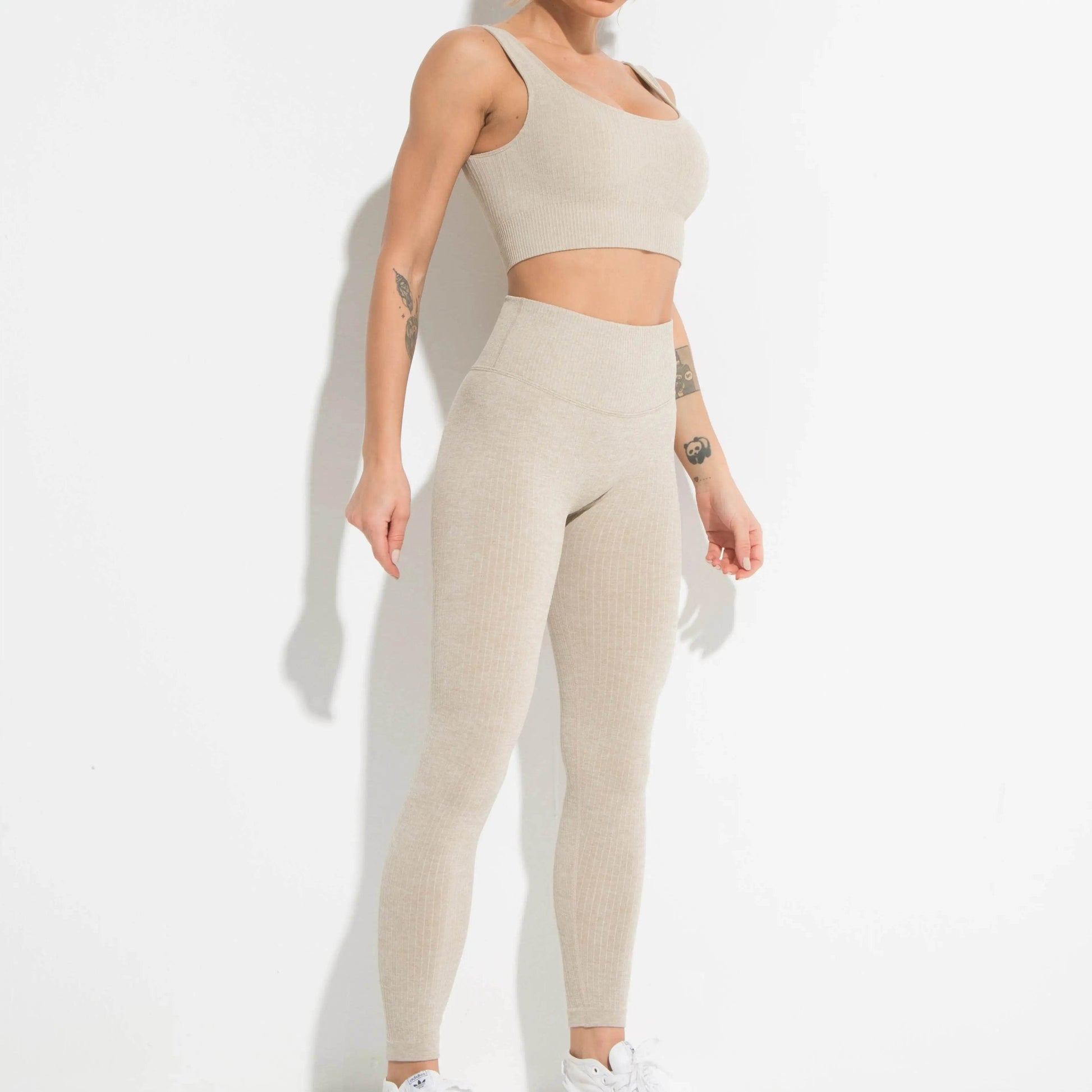 High Waist Women's Yoga Leggings & Sports Bra Set - Dabfavshop