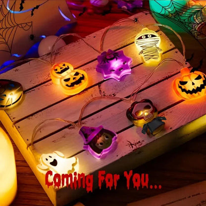 Pumpkin Ghost Spider Web Halloween Party LED String Lights - Dabfavshop