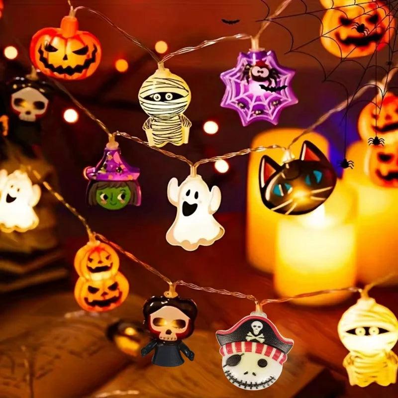 Pumpkin Ghost Spider Web Halloween Party LED String Lights - Dabfavshop