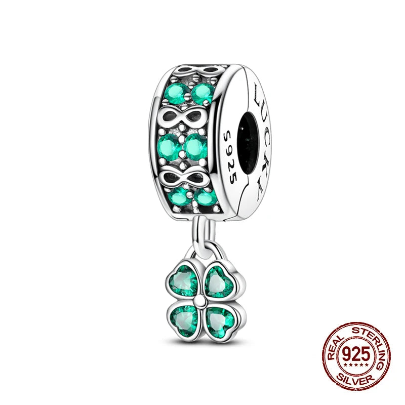 925 Silver Charms 3mm Original Bracelet Four Leaf Clover Dabfavshop