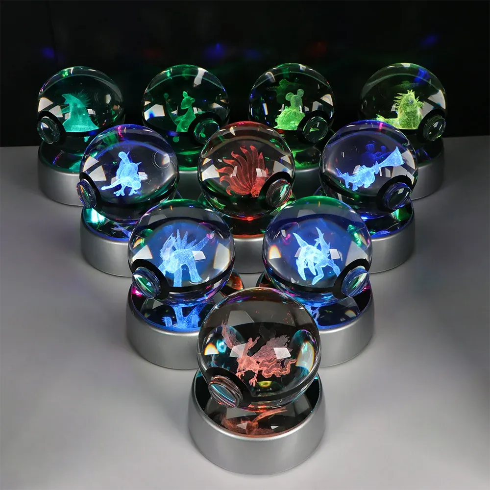 Pokemon 3D Crystal Ball Multi Color LED Light Base - Dabfavshop