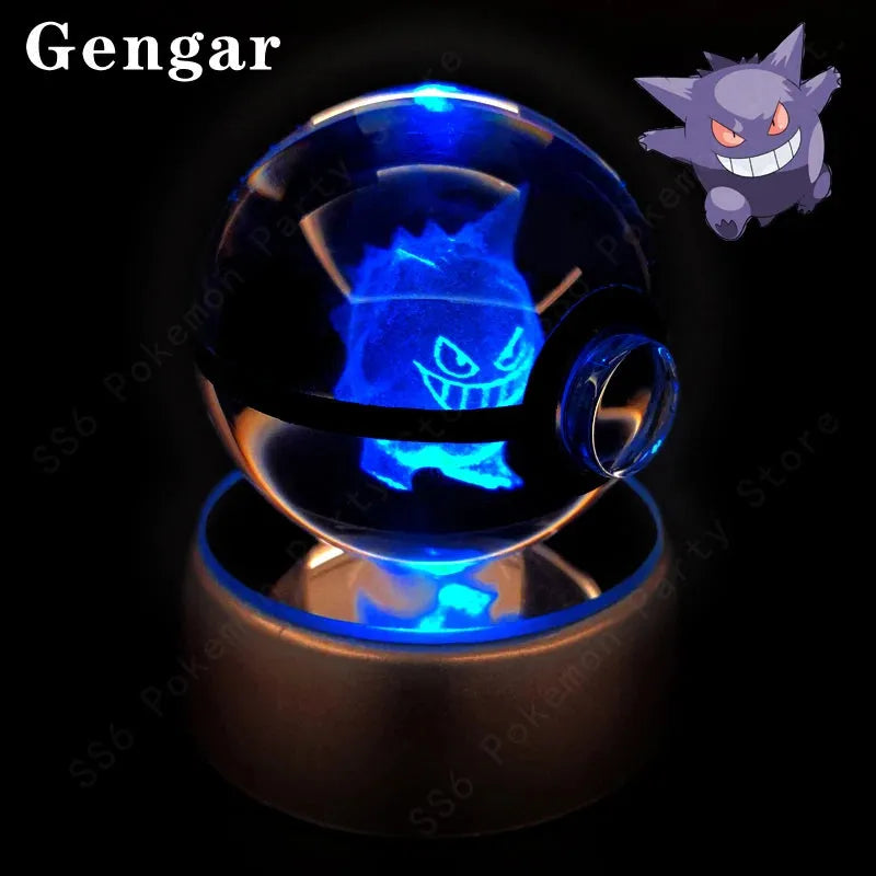 Pokemon 3D Crystal Ball Multi Color LED Light Base - Dabfavshop