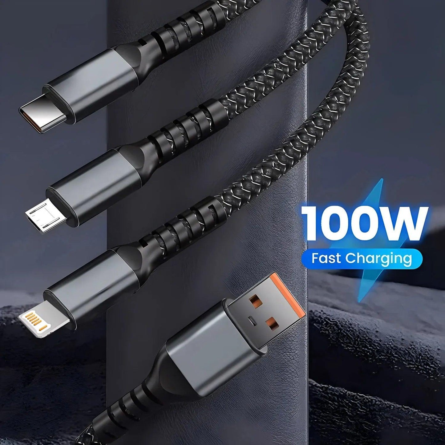 Transparent 3-in-1 Super Fast Charging Cable - Dabfavshop