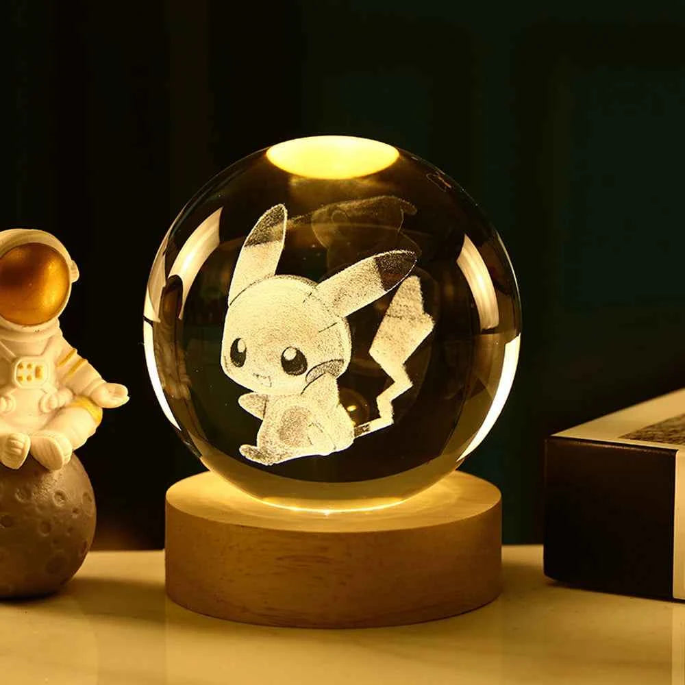 3D Crystal Ball Night Light Laser Carving