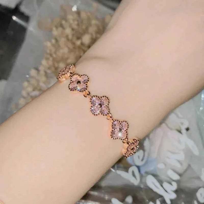 Moissanite clover bracelet