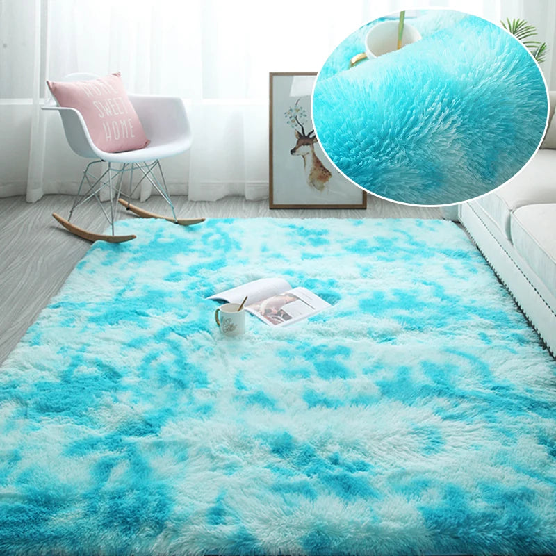 RainbowCloud Plush Rug – Soft, Fluffy & Vibrant! Dabfavshop