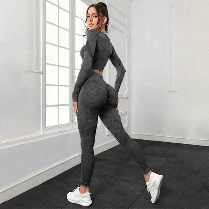 Women's 2pcs Yoga Sets for Seamless Sports High Waist Tights - Dabfavshop