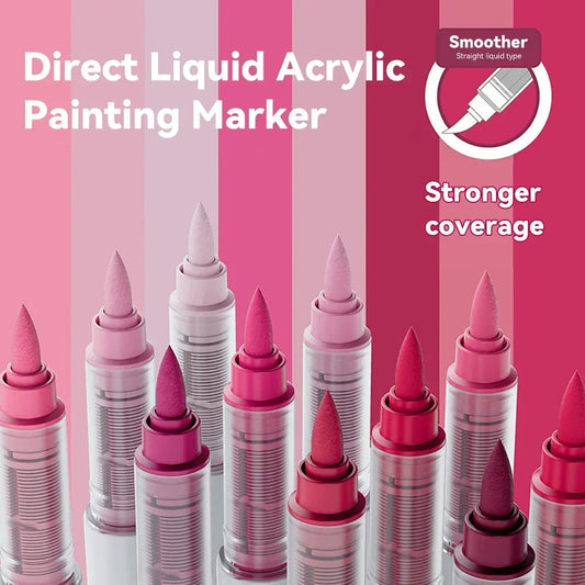 9pcs/Box Mix Color Acrylic Markers Set Art Rock Painting Pens Kids Gift Graffiti For Stone Glass Book Shoes DIY Craft Supplies Dabfavshop