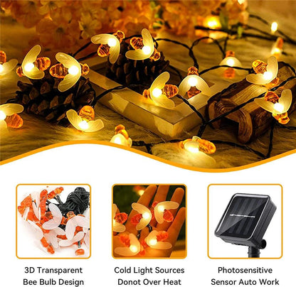 Cute Bee Solar String Lights - Dabfavshop